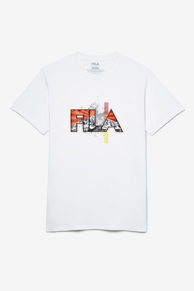 Fila T-Shirt Mens White Stitch Mt. - Ireland 15806-HTWO